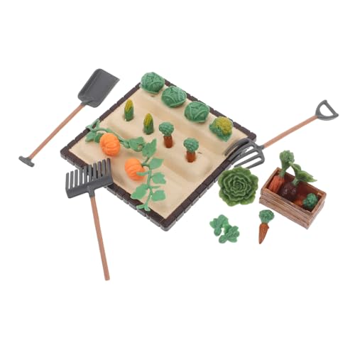 Vaguelly Kunststoff Mini Bauernhof Werkzeuge Outdoor Pflanzen Spielzeug Schaufel Rechen Puppenhaus Mini Zubehör Set Für Kinder von Vaguelly