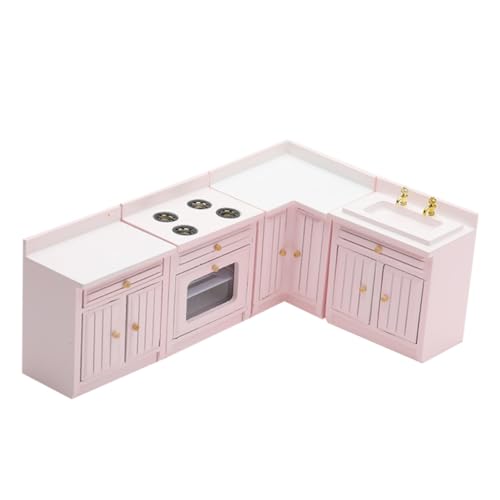 Vaguelly Miniatur Holz Küchen Spielset Teilig Handgefertigte Puppenhausküche Vielseitiges DIY Leichtes Miniaturmöbel für Puppenhäuser Dekoratives Modell für Fotografie und Design von Vaguelly