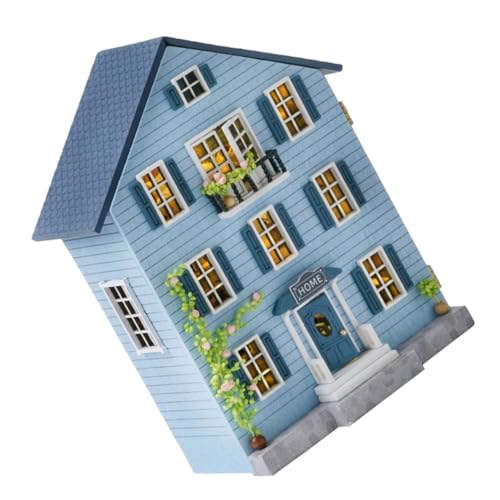Vaguelly Miniatur Holzbaukasten DIY mit Möbeln Kreatives Miniaturhaus Modell Detailreiches Puppenhaus Set für Erwachsene Tragbares Bastelset als und Urlaub Deko von Vaguelly