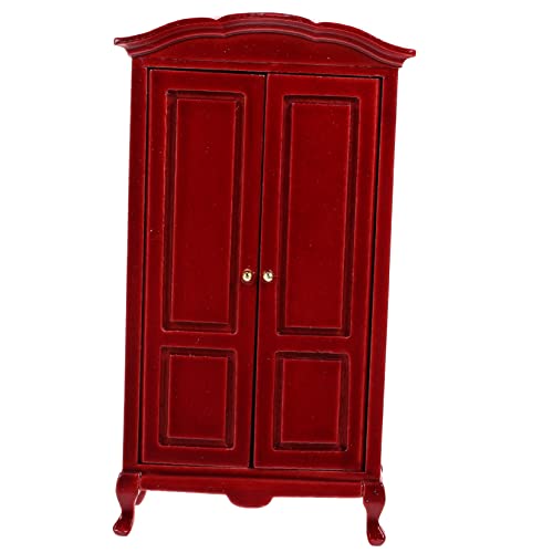 Vaguelly Miniatur Kleiderschrank aus Holz für Puppenhaus Mini Möbelstück für Schlafzimmer Sicheres und Langlebiges für zu Geburtstagen und Feiertagen für DIY Puppenhaus Zubehör von Vaguelly