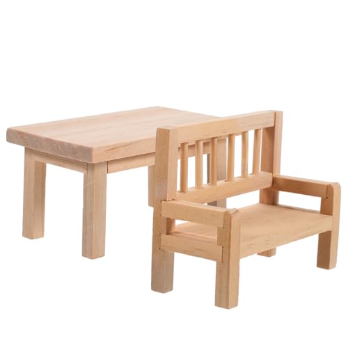 Vaguelly Miniatur Möbel Set für Puppenhaus Tisch und Stühle Modell Tisch Stuhl für Kreative Raumgestaltung von Vaguelly