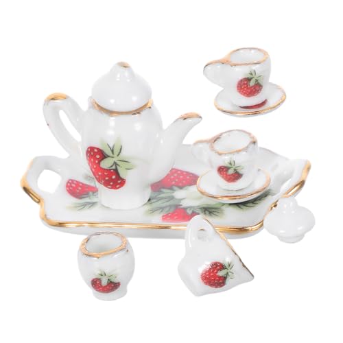 Vaguelly Miniatur Porzellan Teeset Mini Keramik Teetassen und Teekanne Puppenhaus Dekoration Kinderspielzeug für Rollenspiele Miniatur Tee Party Zubehör Vaguelly Miniatur Porzellan Teeset Mini Keramik Teetassen und Teekanne Puppenhaus Dekoration Kinderspielzeug für Rollenspiele Miniatur Tee Party Zubehör von Vaguelly
