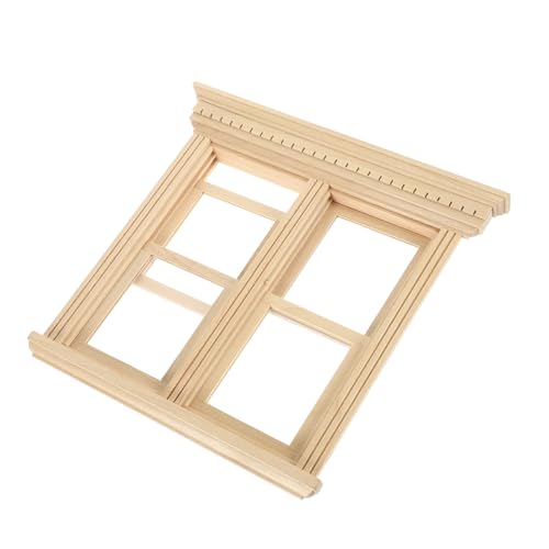 Vaguelly Miniatur Puppenhaus Fensterrahmen Holzmodell Langlebig und Detailreich Geeignet als Dekoration für Miniaturmöbel Perfektes Zubehör für Puppenhaus und Bastelarbeiten von Vaguelly