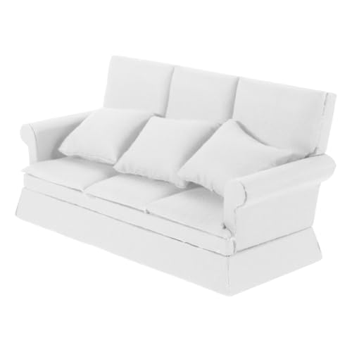 Vaguelly Puppenstubenmöbel Miniatur Puppenhaus Sofa Set Mit 3 Kissen Weißes Puppenmöbel Für Spielzeugpuppen Ideal Für Wohnzimmer Dekoration Im Puppenhaus Puppenhaus Öbel Für Kreative Spielstunden Vaguelly Puppenstubenmöbel Miniatur Puppenhaus Sofa Set Mit 3 Kissen Weißes Puppenmöbel Für Spielzeugpuppen Ideal Für Wohnzimmer Dekoration Im Puppenhaus Puppenhaus Öbel Für Kreative Spielstunden von Vaguelly
