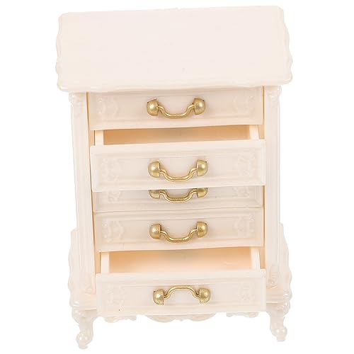 Vaguelly Miniatur Puppenhausmöbel Mini Küche Kleines Hausdekor Modellvitrine Puppenhäuser Für Mädchen Mini Puppenhausbücher Wohnzimmer Kleines Schrankmöbelmodell Weißer Kunststoff von Vaguelly