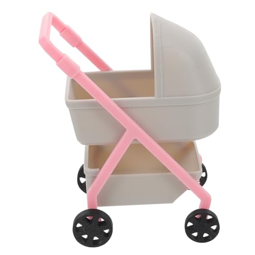 Vaguelly Miniatur Puppenwagen Beweglicher Kinderwagen aus Stabilem Kunststoff Realistische für Puppenhaus Deko und Kinderspiele von Vaguelly