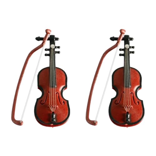 Vaguelly Miniatur Violine 2 Stücke Für Weihnachten Geigenmodell Aus Abs Puppenhaus Dekor Musikinstrument Modell Weihnachtsbaum Schmuck von Vaguelly