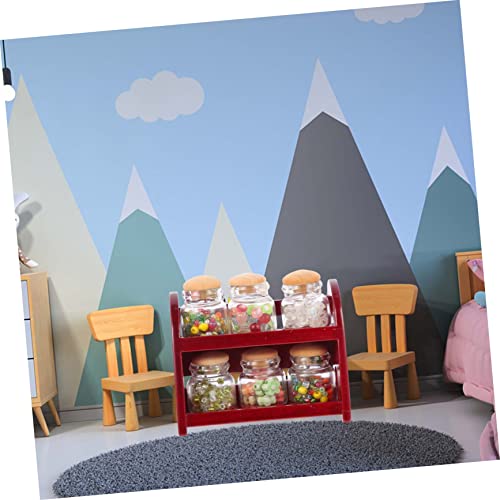 Vaguelly Miniatur Zuckerwaren Modell mit Realistischem Design Handgefertigtes Miniatur Regal und Bonbonglas Dekoratives Puppenhaus Zubehör für Mini Haus Küche Detailgetreue Bastelarbeit für von Vaguelly
