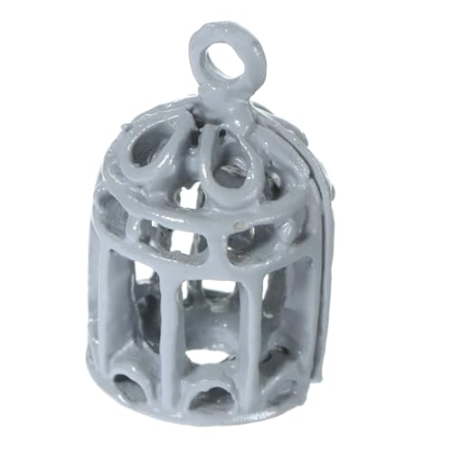 Vaguelly Miniatur Vogelkäfig Dekorative Miniaturmodells Für Puppenhaus Vintage Eisen Ornamente Für Kinderzimmer Und Büro Deko Graue Farbgestaltung von Vaguelly