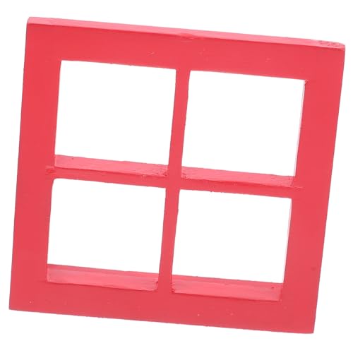 Vaguelly Miniature Puppenhaus Fenster Dekoration Bunte DIY Fenster Model für Kreative Spielwelten Rot Vaguelly Miniature Puppenhaus Fenster Dekoration Bunte DIY Fenster Model für Kreative Spielwelten Rot von Vaguelly