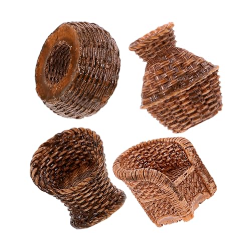 Vaguelly Miniaturmöbel für Puppenhaus Teiliges Zubehör mit Großem Woven Chair Kleinem Woven Chair Bambus Eimer und Fischkorb Realistische Dekoration für DIY Mikrolandschaften und Vaguelly Miniaturmöbel für Puppenhaus Teiliges Zubehör mit Großem Woven Chair Kleinem Woven Chair Bambus Eimer und Fischkorb Realistische Dekoration für DIY Mikrolandschaften und von Vaguelly