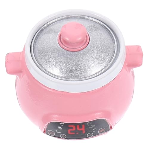 Vaguelly Modell reiskocher puppenstubenmöbel Dollhouse Furniture Elektrischer Mini Reiskocher puppenhauszubehör Miniatur-Szenenmodell kleines Elektroherd Legierung Rosa von Vaguelly