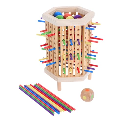 Vaguelly Montessori Holz Brettspiel mit Bunten Holzstäben für Farbenerkennung Feinmotorik Sicheres Naturholz Pädagogisches Lernspiel für Jungen und Mädchen von Vaguelly