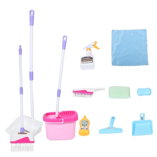 Vaguelly Montessori Reinigungsset für Teiliges Besen Kehrschaufel Staubwedel Motoriktraining Rollenspiel Haushaltsspielzeug für Kleinkinder Mädchen Rosa von Vaguelly