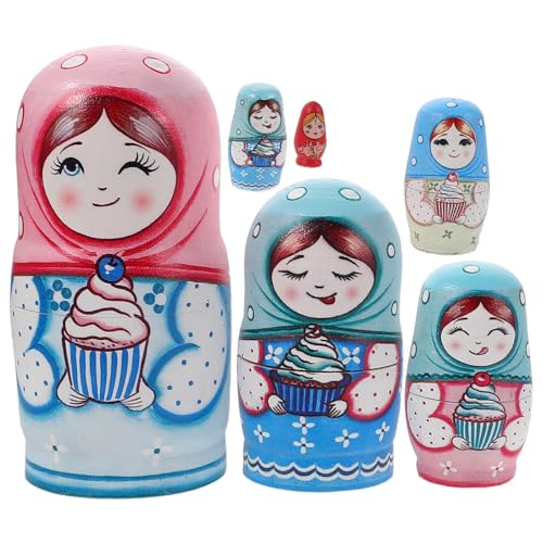 Vaguelly Nesting Dolls: Natürliches hölzernes Matroschka-Puppen-Set mit 6 Stück – Traditionelle Babuschka-Heimdekoration für Familieninteraktion und Reisen Vaguelly Nesting Dolls: Natürliches hölzernes Matroschka-Puppen-Set mit 6 Stück – Traditionelle Babuschka-Heimdekoration für Familieninteraktion und Reisen von Vaguelly