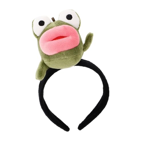 Vaguelly Niedliches Frosch Haarband mit Gesicht Cartoon Stirnband für Party Vielseitiges Kostüm Accessoire Elastisch Geeignet für Damen und Cosplay Anlässe von Vaguelly