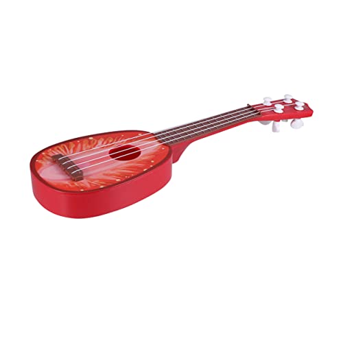 Vaguelly Obst Gitarre Gitarrenspielzeug Mini-obstinstrumente Musikinstrument Mini-Obst-Instrumente-Spielzeug -Gitarre Musikspielzeug Für Babys Kind Elektrische Gitarre Rot Schnur von Vaguelly