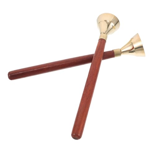 Vaguelly Orff Musikinstrumenten Set Schlagglocken Handglocke Mit Griff Musikglocken Für Kleinkinder Mini Handglocke Percussion Handglocken Schlaginstrumente Braun Metall von Vaguelly