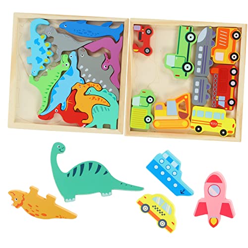 Vaguelly Pädagogischen Holzpuzzles Für Kleinkinder Lernspielzeug Mit Bunten Cartoon Dinosauriern Und Fahrzeugen Für Frühkindliche Bildung Und Motorische Vaguelly Pädagogischen Holzpuzzles Für Kleinkinder Lernspielzeug Mit Bunten Cartoon Dinosauriern Und Fahrzeugen Für Frühkindliche Bildung Und Motorische von Vaguelly