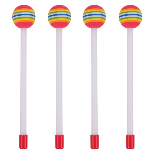 Lollipop Trommelstöcke, 4 Stück, für Kinder, zum Üben von Drumsticks, Oberschenkel, Lutscher aus Filz, rund, mit Holzgriff, Bogenfarben, Spielzeug für Musikinstrumente Lollipop Trommelstöcke, 4 Stück, für Kinder, zum Üben von Drumsticks, Oberschenkel, Lutscher aus Filz, rund, mit Holzgriff, Bogenfarben, Spielzeug für Musikinstrumente von Vaguelly