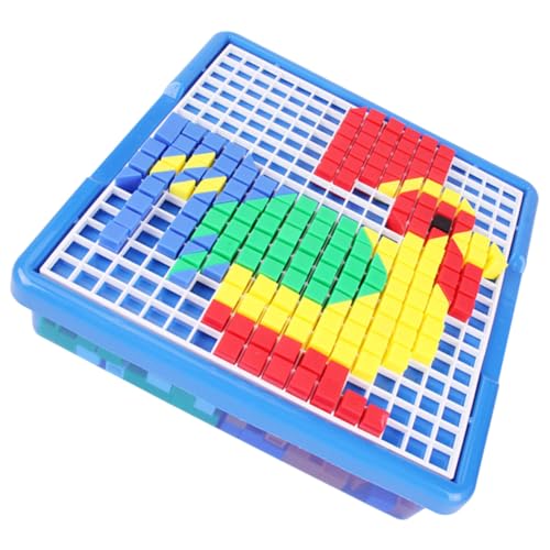 Vaguelly Plastik Puzzle Frühes Pädagogisches Lernspielzeug Farbenfrohes Kreatives Steckpuzzle für Vorstellungskraft und Farberkennung Sicher und Langlebig von Vaguelly
