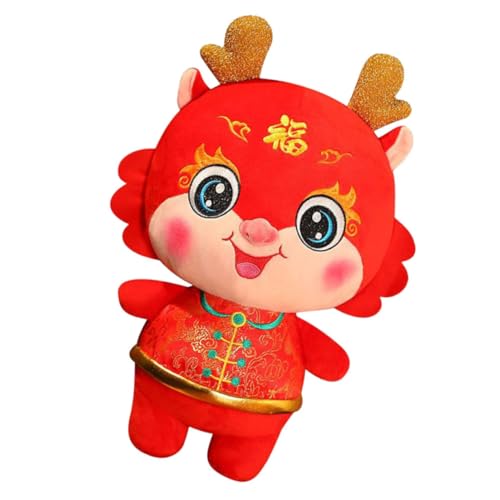 Vaguelly Plüsch Drache Kuscheltier Chinesischer Neujahrs Glücksbringer Weiches Stofftier mit Lebendigem Design Niedliche Dekoration für Zimmer und Schreibtisch Waschbar Geschenkidee für von Vaguelly