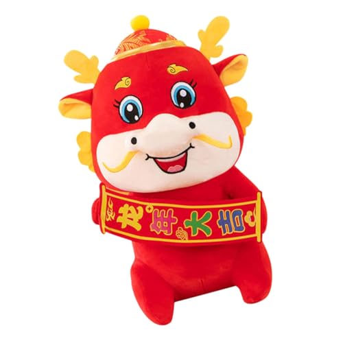 Vaguelly Plüsch Drache Kuscheltier Chinesisches Neujahr Süßer Cartoon Drachen Doll für Dekoration und Freude für Familie und Freunde von Vaguelly