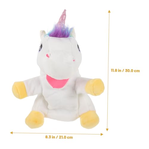 Vaguelly Plüsch Einhorn Handpuppe Lebensecht Kuschelig Interaktives Storytelling für Kreatives Rollenspiel und Kleinkinder von Vaguelly
