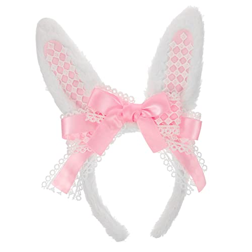 Vaguelly Plüsch Hasenohren Haarreif Flauschiges Kaninchen Kostüm Zubehör für Halloween Cosplay Geburtstagsfeiern Alltagsgebrauch für Erwachsene von Vaguelly