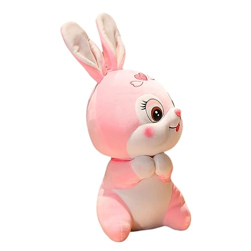 Vaguelly Plüsch-Kaninchen-Puppe Kaninchen-Maskottchen-Puppe Chinesische Neujahrskaninchenpuppe Dekoratives Stofftier Plüsch-Hasen-Ornament Hasen-stofftier Pp Baumwolle Rosa von Vaguelly