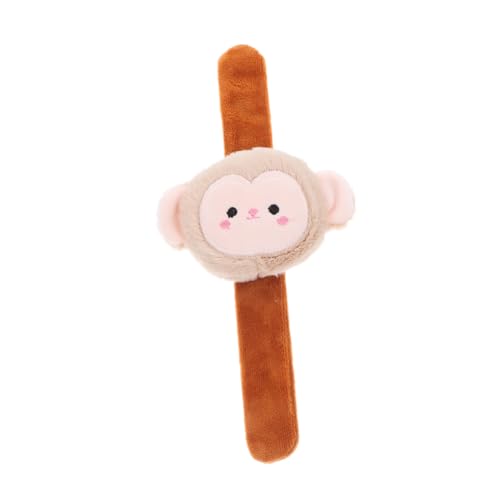 Vaguelly Plüsch Schnapparmband Affe Lustige Tierhandgelenksarmbänder für Mitgebsel für Geburtstagsfeiern und Kinderveranstaltungen Hellbraun von Vaguelly