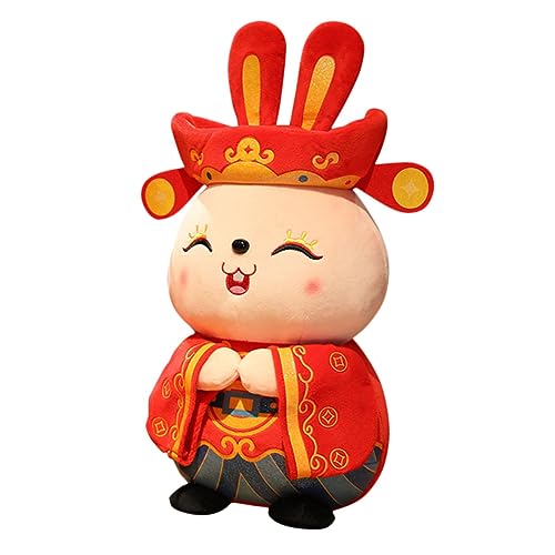 Vaguelly Plüschhase Kuscheltier Rabbit Doll Chinesisches Neujahr Maskottchen Dekoratives Stofftier Geschenkidee für Familie Freunde Tisch und Wohnungsdekoration von Vaguelly