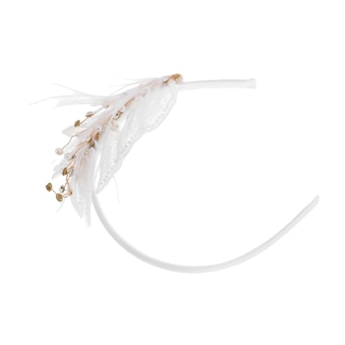 Vaguelly Plume Stirnband Damen mit Perlen und Strass Eleganter Haarschmuck für Hochzeit Party und Karneval Modisches Accessoire für Braut und Festliche Anlässe von Vaguelly