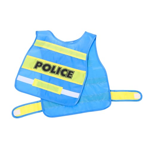 Vaguelly Polizeiweste für Cosplay Atmungsaktiv Bequem Realistisch Gestaltete Weste für Jungen und Mädchen für Fasching Rollenspiel und Kostümfest von Vaguelly