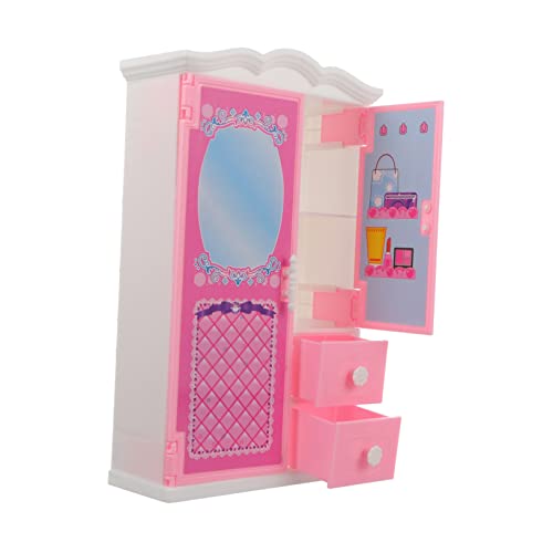 Vaguelly Puppen Kleiderschrank Für ädchen Organisierer Für Puppenbekleidung Spielzeugmöbel Pink Puppenzubehör Für Kreatives Ideal Für Ab 3 Jahren von Vaguelly
