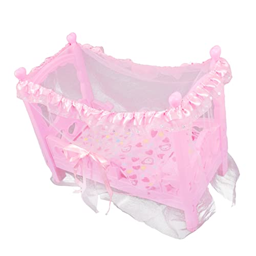Vaguelly Puppenbett Modell Miniatur Babybett für Mädchen Realistisches Puppenhaus Zubehör Rosa Prinzessin Spielzeugbett für Geburtstag und Besondere Anlässe Vaguelly Puppenbett Modell Miniatur Babybett für Mädchen Realistisches Puppenhaus Zubehör Rosa Prinzessin Spielzeugbett für Geburtstag und Besondere Anlässe von Vaguelly
