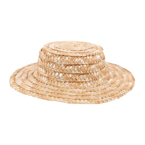 Vaguelly Puppengrashut Mini-Zylinder Kleinkind Kleine Hüte Für Puppen Rand Luftig Geburtstag Miniatur Sommer Spitze Party Winzig Gewebte Hut Basteln Kleine Hüte Zum Basteln Mini-Hut Stroh von Vaguelly