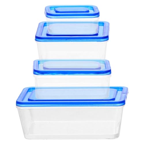Vaguelly Puppenhaus-Aufbewahrungsbox Für Lebensmittel 4 Stück Lunchbox Im Maßstab 1:12 Miniatur-Bento Mini-Frischebox Aus Kunststoff Modelle Für DIY-Mini- Küche Ornament Blau von Vaguelly