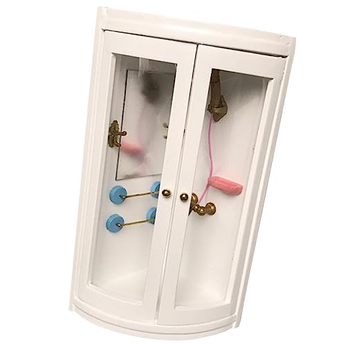 Vaguelly Puppenhaus Badezimmer Miniatur Klein Häuser Bausatz Erstellen Für Mini-Badezimmer-Modell Hausdekor Mini-badezimmerfiguren Badezimmermodell Mini Möbel Weiß Birke von Vaguelly