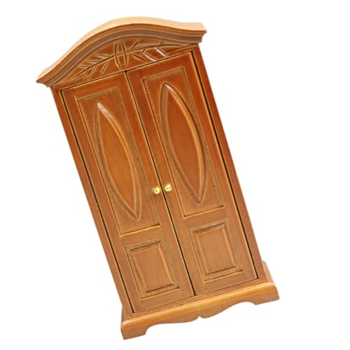 Vaguelly Puppenhaus Möbel Handgefertigt Rotbraun Kleiderschrank Modell für Schlafzimmer Wohnzimmer Küche Realistisches Design Kompakt und Detailreich von Vaguelly