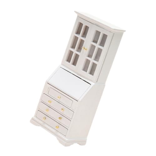 Vaguelly Puppenhaus-Schließfach Puppenhaus-Schrankmodell Miniatur-Möbeldekoration unfertige Mini-Möbel Miniaturschrank Vitrine Kleiner Hausbausatz Bücherregale hölzern von Vaguelly