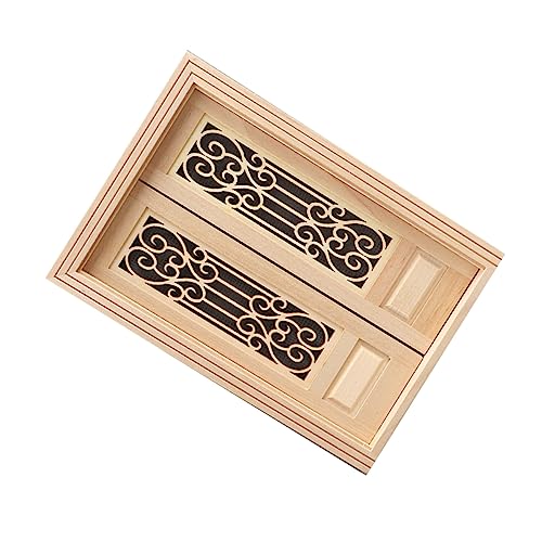 Vaguelly Puppenhaus-bildschirmtür Mini-Einrichtung Puppenmöbel Miniatur-holztürdekor Gefälschtes Türmodell Mini-hausdekoration Künstliches Türmodell Mini Möbel Minitür Holzhandwerk Hölzern von Vaguelly