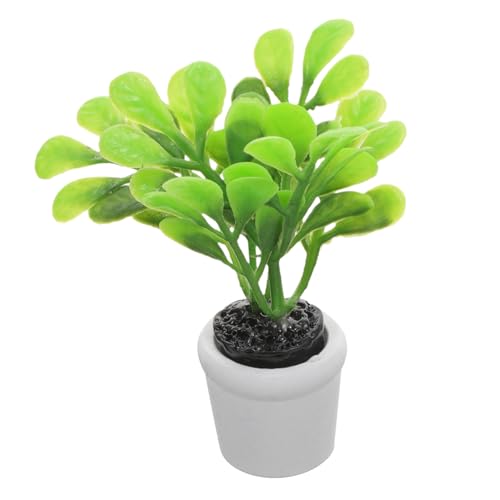 Vaguelly Puppenhaus kleine grüne Pflanzen Kleine künstliche Pflanzen eingetopft Schreibtisch realistisch microanlagen Micro Plants Mittelstücke für Tische Mini-Topfpflanzen Plastik von Vaguelly