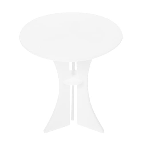 Vaguelly Puppenhaus runder Tisch Miniatur-Spielzeug für einen runden Tisch runder Miniatur-Beistelltisch Seitentische Nachttische Mini-Beistelltisch Mini- runder Tisch Acryl Zubehör von Vaguelly