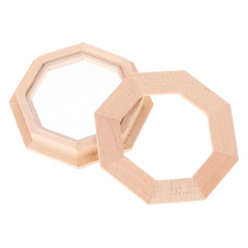Vaguelly Miniatur Holzfenster für Puppenhaus DIY Unbemalt Dekorative Fensteraccessoires Mini Octagonal Fenster für Kreative Bastelprojekte für Miniaturen und Puppenmöbel von Vaguelly