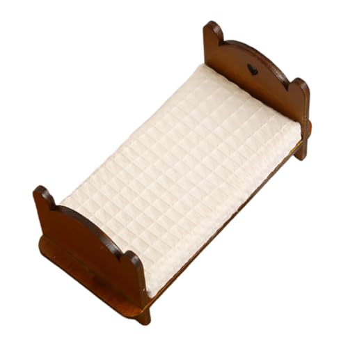 Vaguelly Puppenhaus Mini Bett Maßstab 1:12 Holz Vintage Miniatur Möbel Für Spielzeug Vaguelly Puppenhaus Mini Bett Maßstab 1:12 Holz Vintage Miniatur Möbel Für Spielzeug von Vaguelly