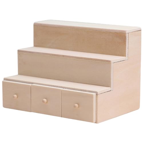 Vaguelly Puppenhausmöbel interaktives bastelset Beliebtes Spielzeugregal Holzregal unikal filigranes Miniaturregal interessantes Miniaturspielzeug hölzern Khaki von Vaguelly