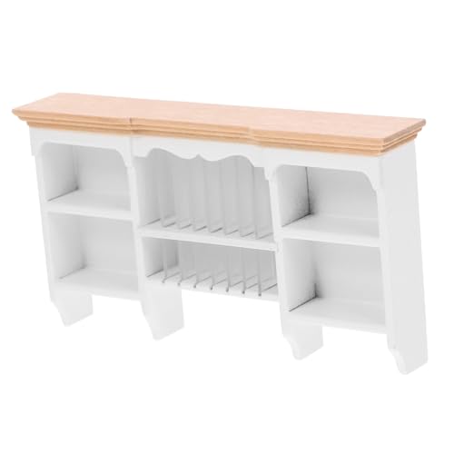 Vaguelly Puppenhausregal Winziges Schrankmodell Miniatur-möbeldekoration Mini-küchenmöbel Minischrank Aus Holz Miniaturmöbel Dekorativer Kleiner Schrank Miniaturspielzeug Hölzern Weiß von Vaguelly