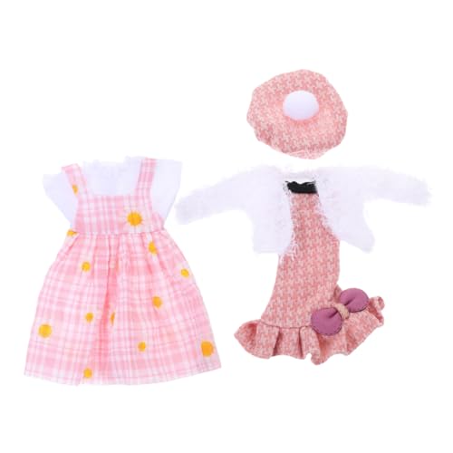 Vaguelly Puppenkleidern für Große Puppen Wiederverwendbare Kostüme mit Blumenrock und Plüschjacke für Geschenkidee für Partys und Feiertage von Vaguelly