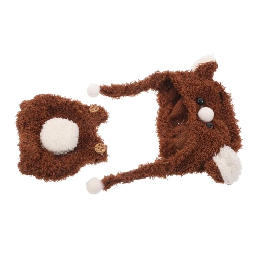 Vaguelly Puppenkleidung Set Kawaii Bärenmütze und Latzhosen Outfit Kindgerechtes Langlebiges Kostüm für Puppen Ausziehen Zubehör von Vaguelly